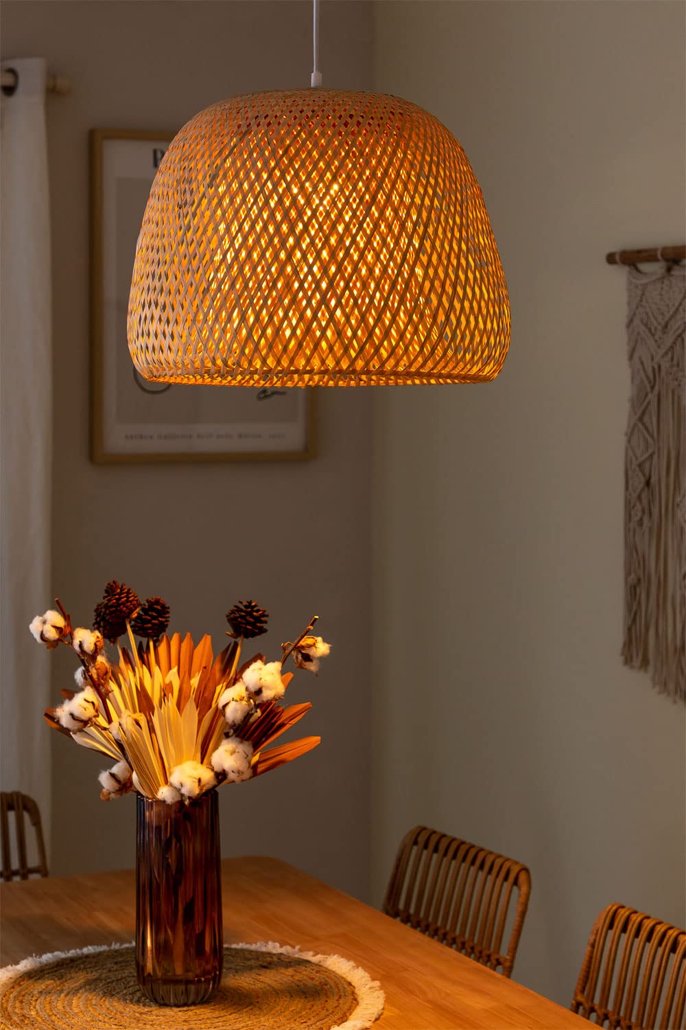 Sklum Debi Lampada da Soffitto in Bambù Naturale Ø45 cm