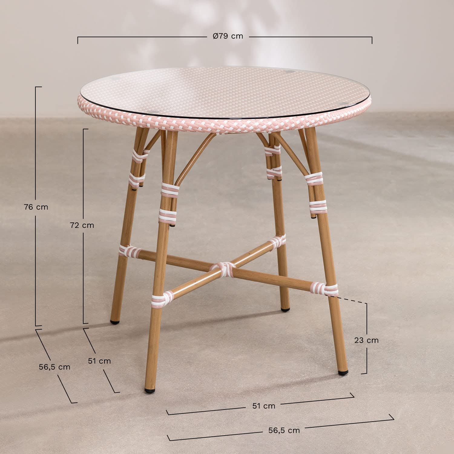 Sklum Alisa Bistro set tavolo 80 cm 2 sedie giallo vaniglia