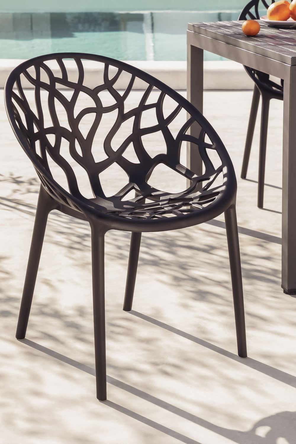Sklum Ores Set 4 Sedie Giardino Impilabili Polipropilene