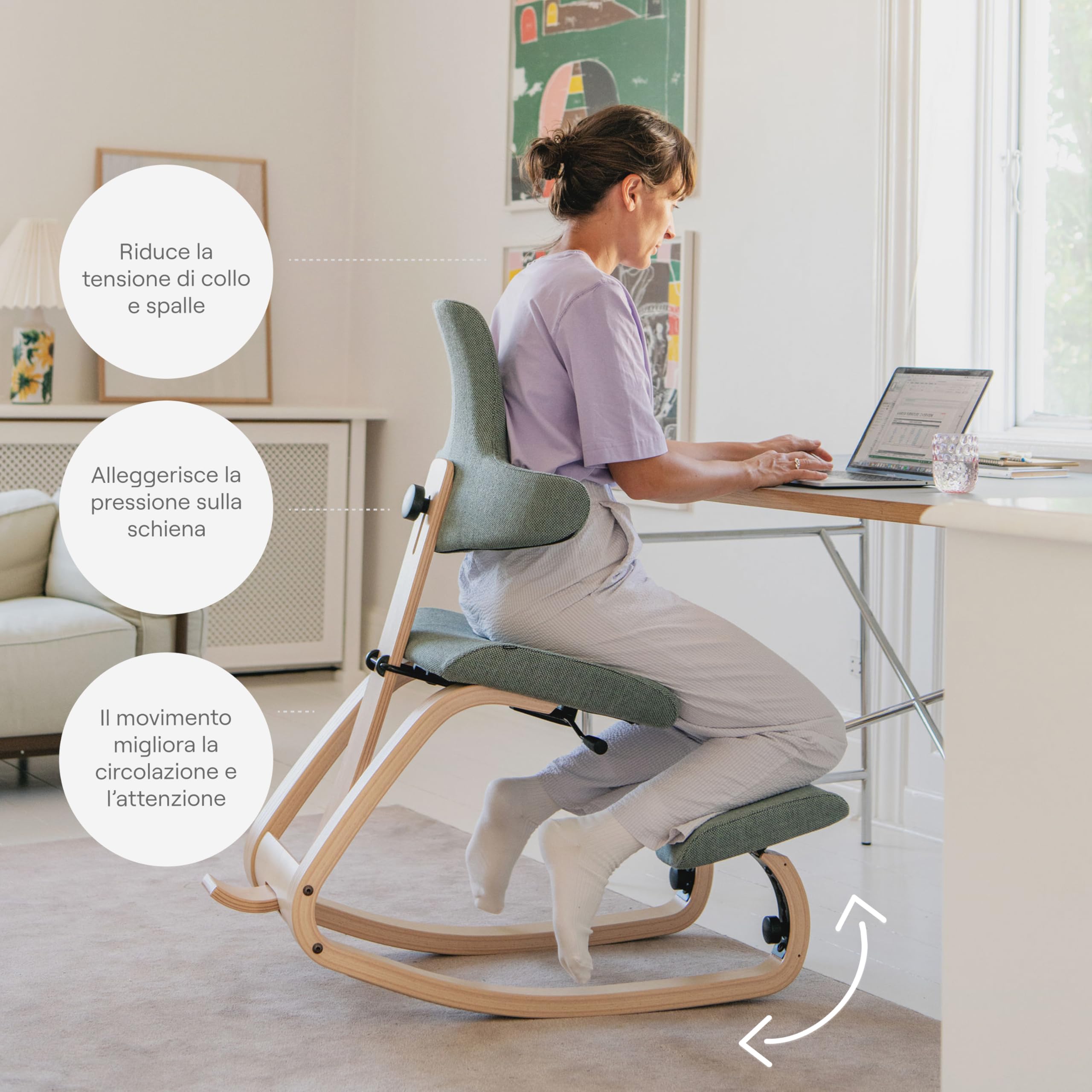 Varier Thatsit sedia ergonomica naturale/nero in faggio
