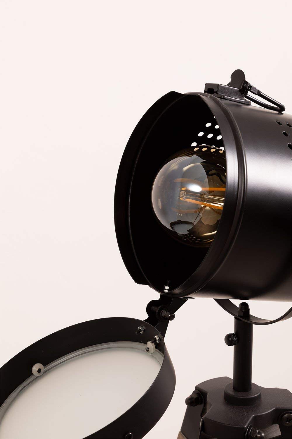 Sklum Zousc lampada da terra nero naturale in legno