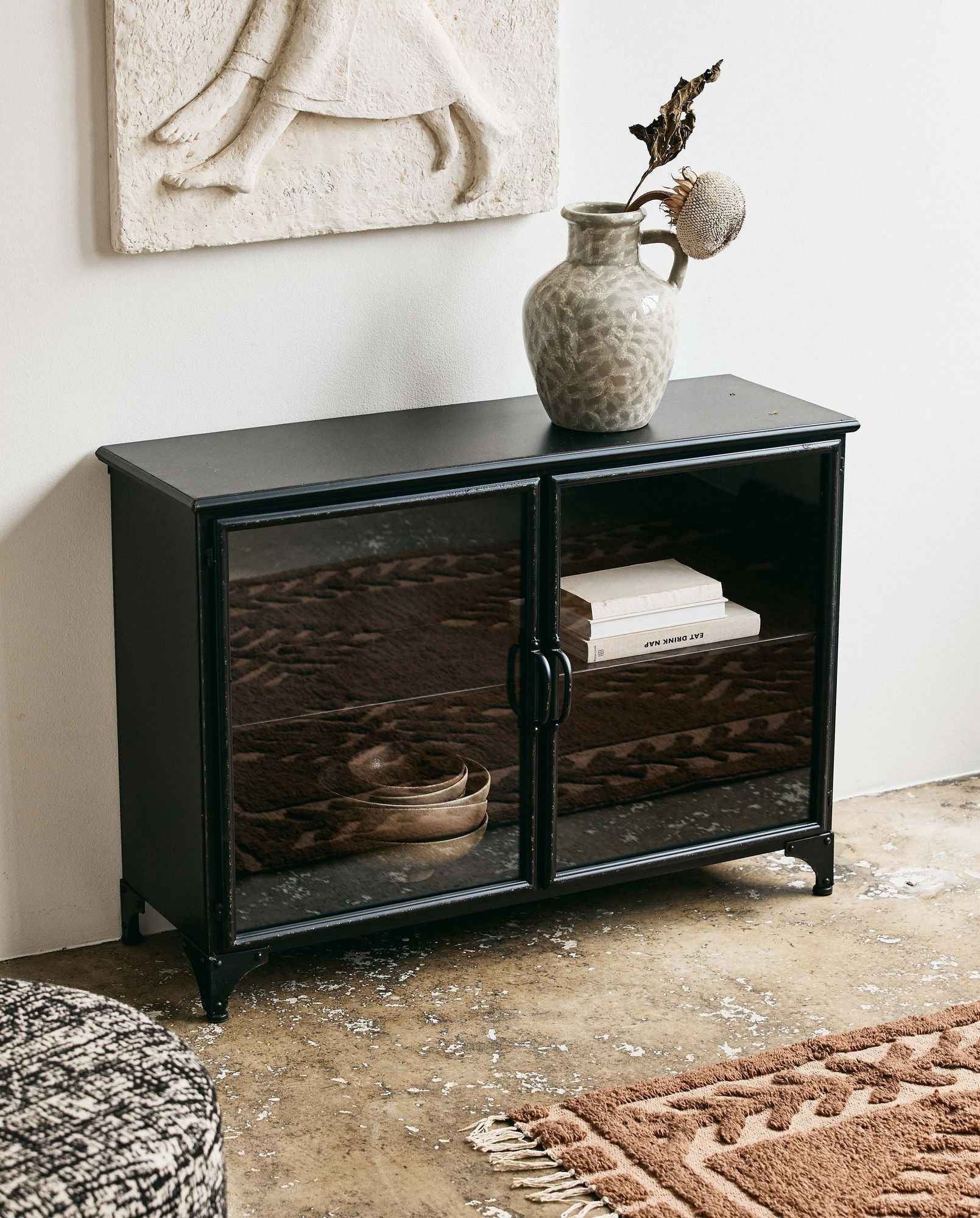 Bambua Downtown credenza nera effetto antico