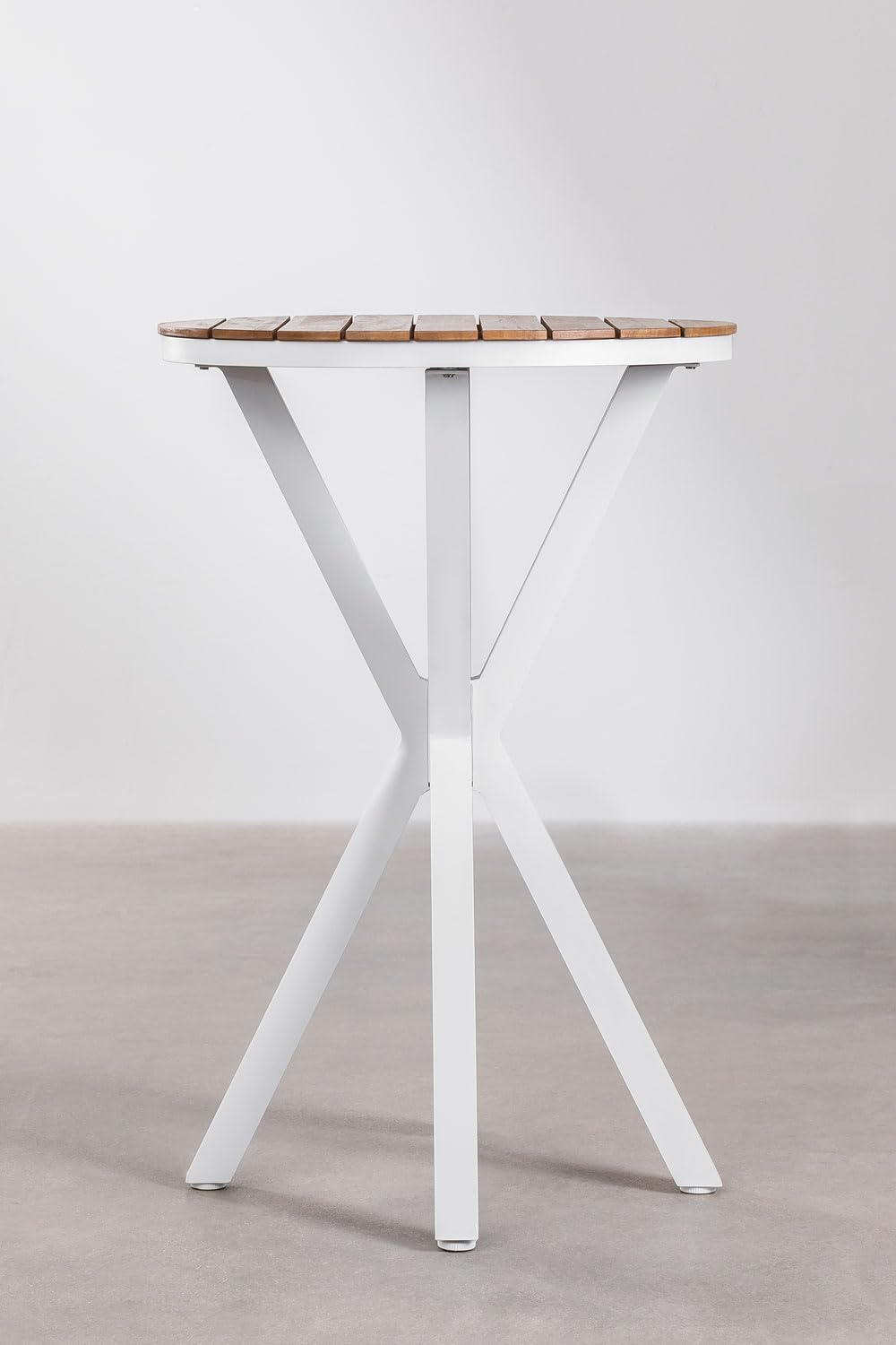 Sklum Archer tavolo bar alto tondo bianco Ø70 cm legno
