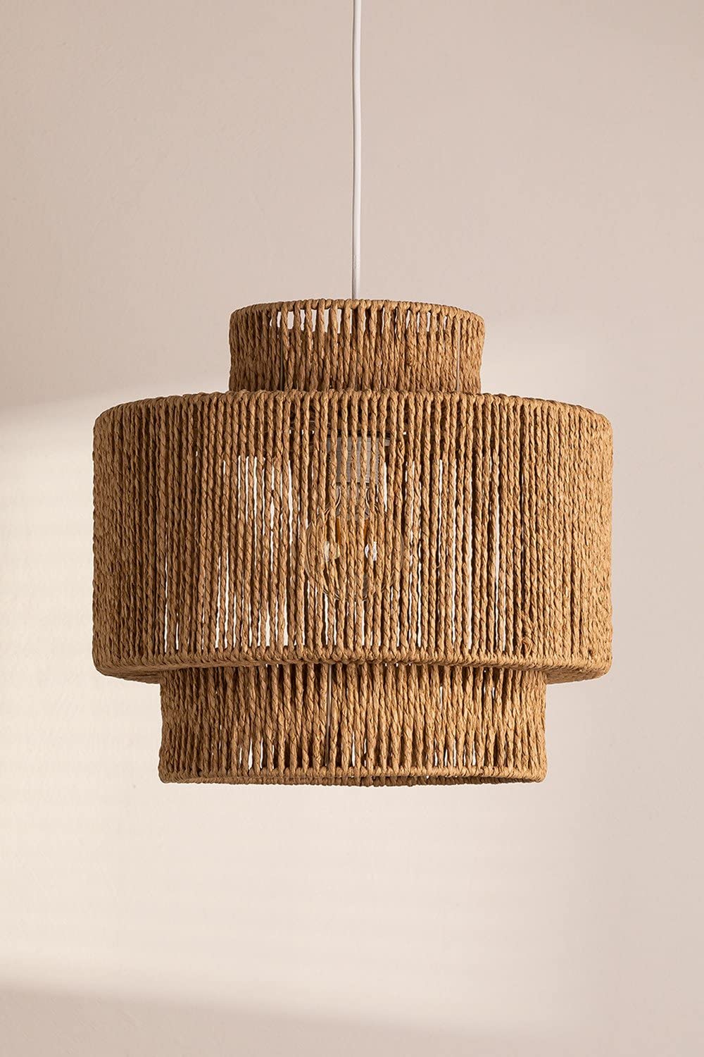 Sklum Kena lampada a sospensione carta Ø40 cm rattan