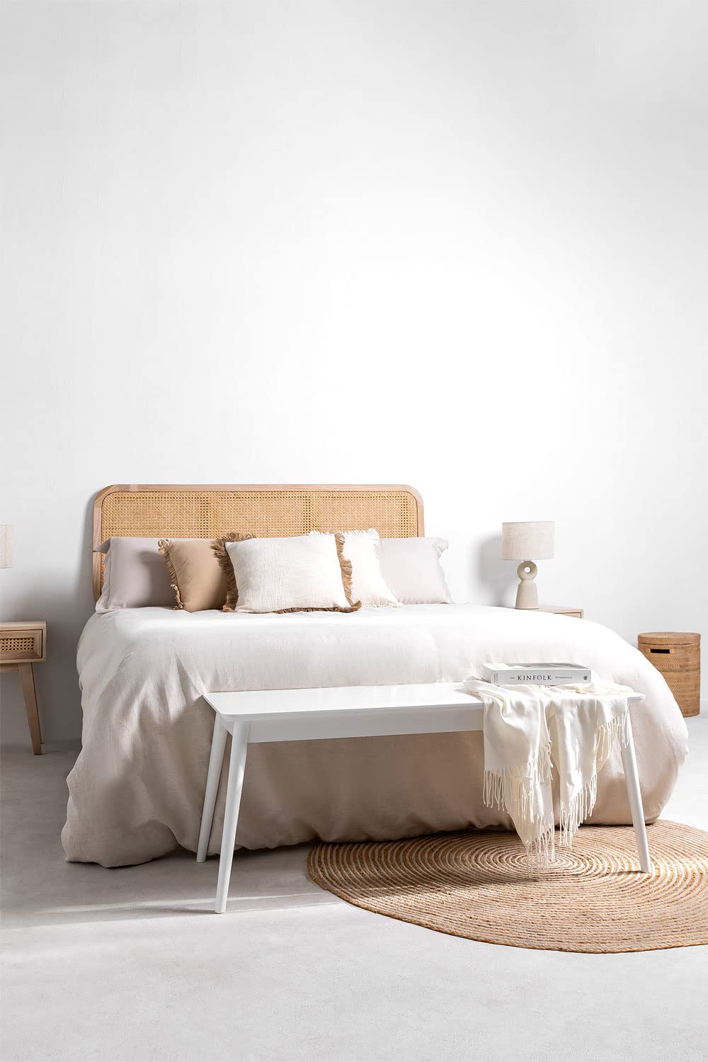 Sklum Betta panca in legno bianco 110 cm ingresso