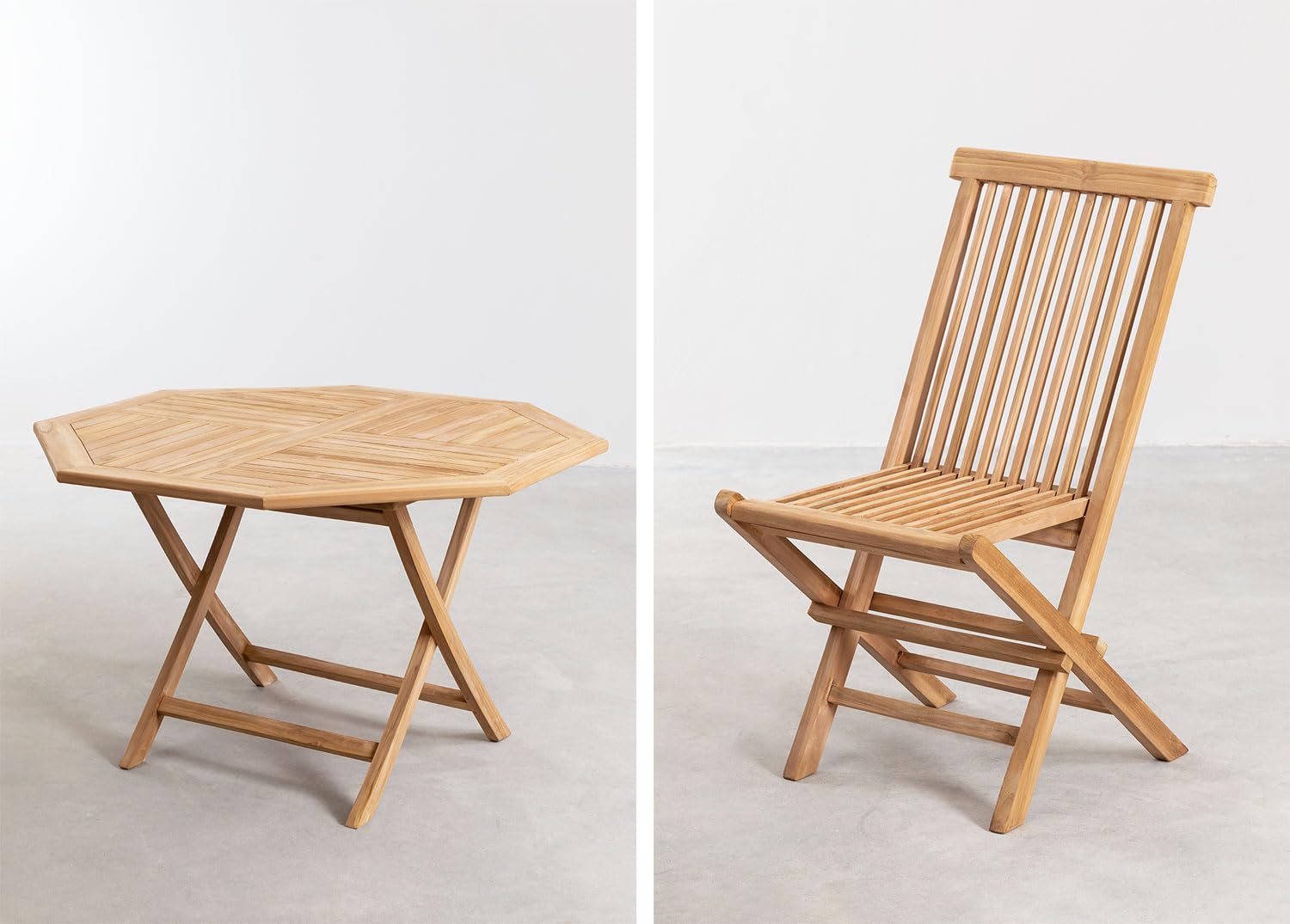 Sklum Pira Set Tavolo e 4 Sedie Teak Pieghevole