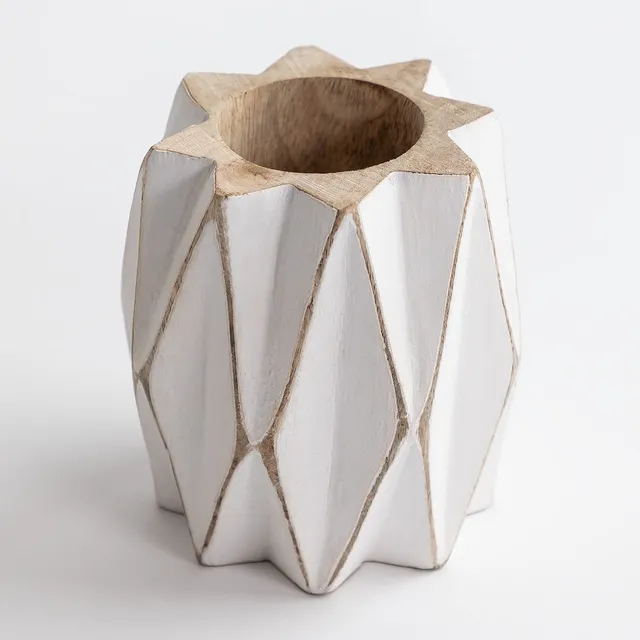 Sklum Moura A vaso in legno di mango intagliato
