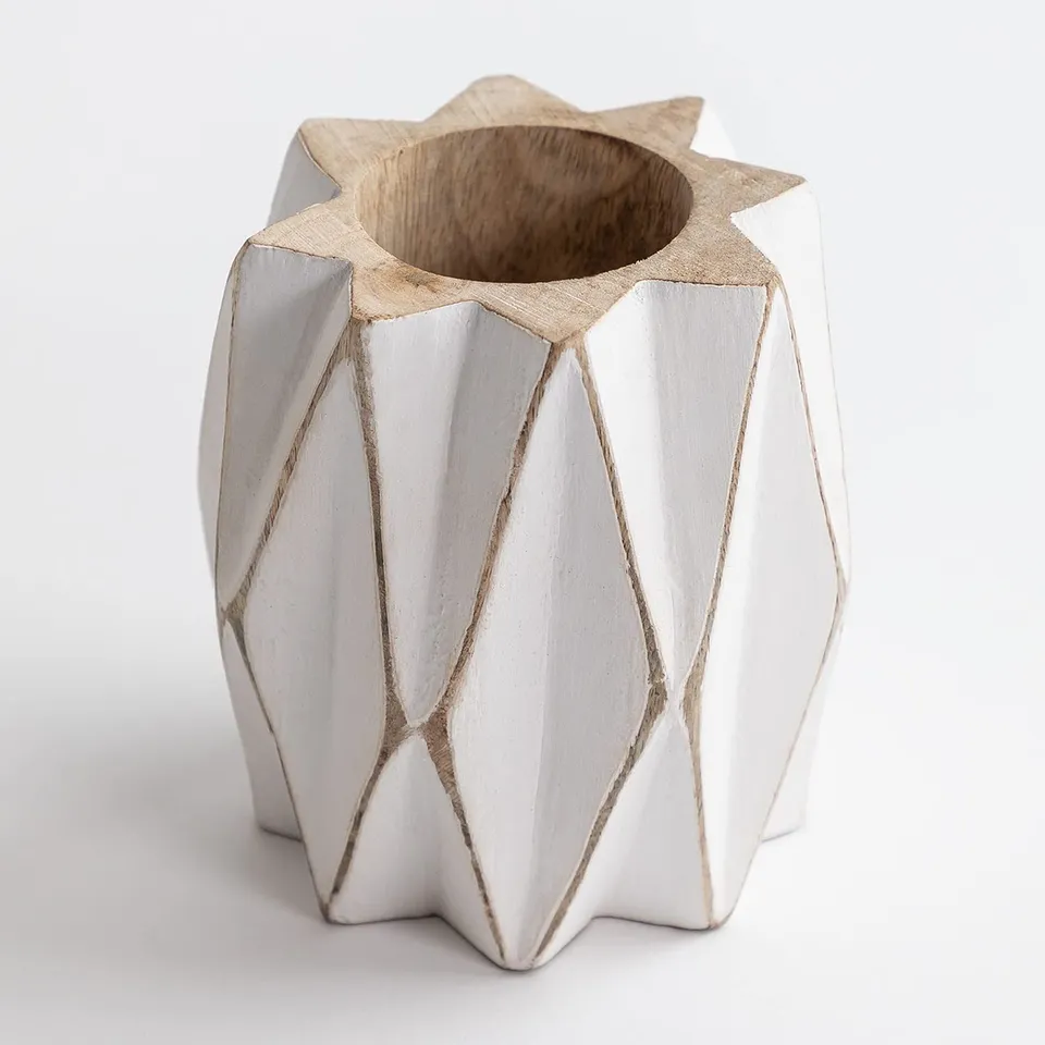Sklum Moura A vaso in legno di mango intagliato