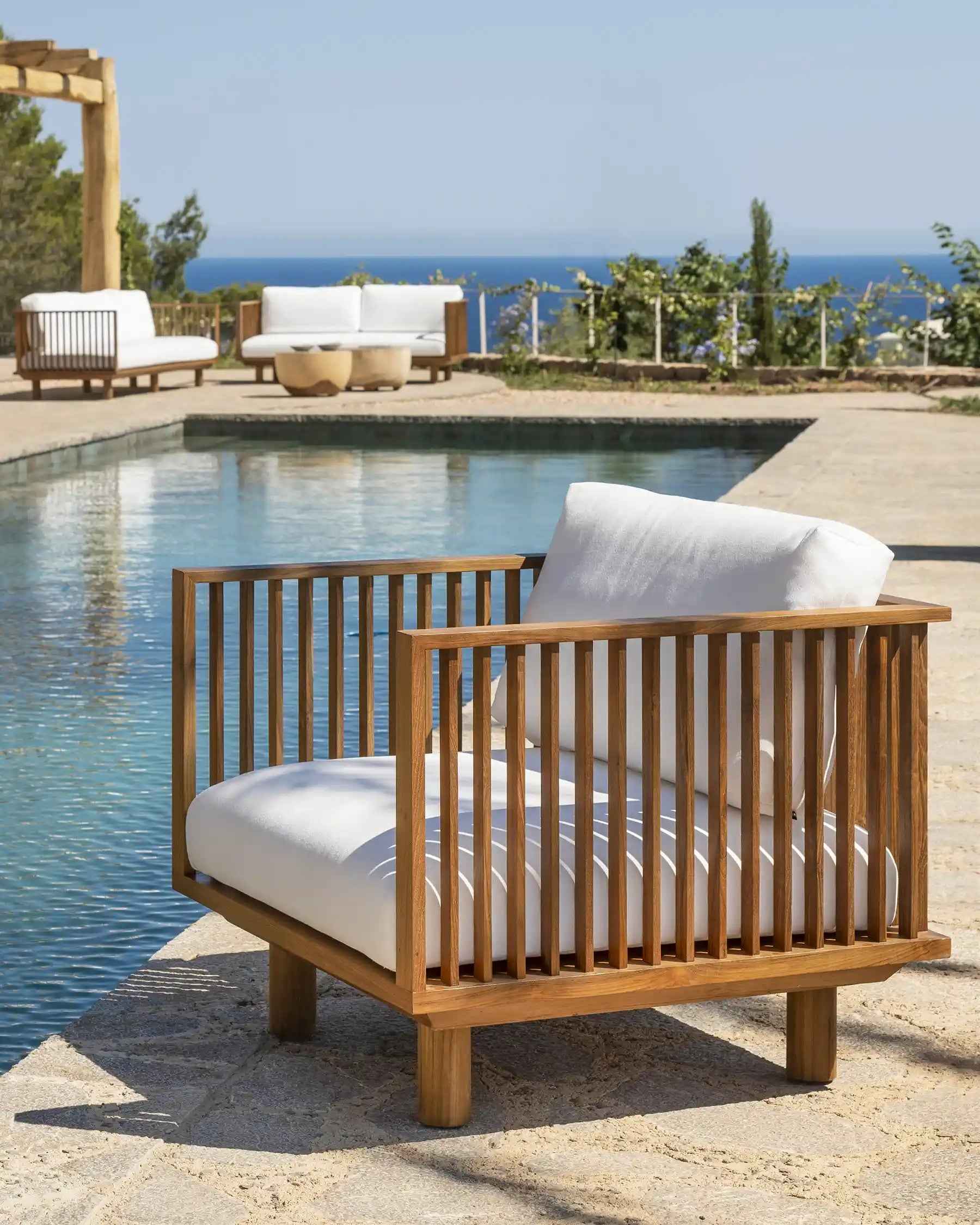 Bambua Toprak divano esterno teak 1 posto