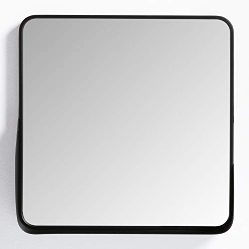 Sklum Arso specchio quadrato a parete nero 51 cm mensola