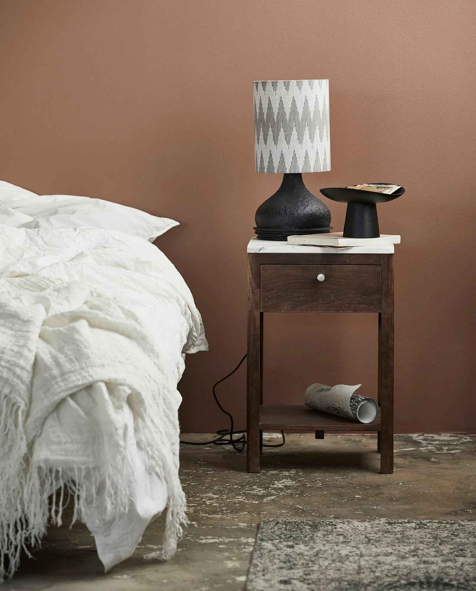 Bambua Bille comodino legno marmo