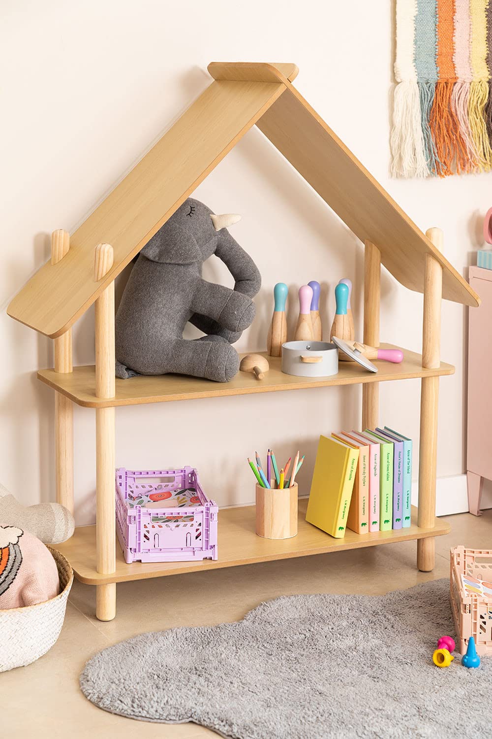 Sklum Zita Kids Mensola Legno 2 Ripiani Naturale