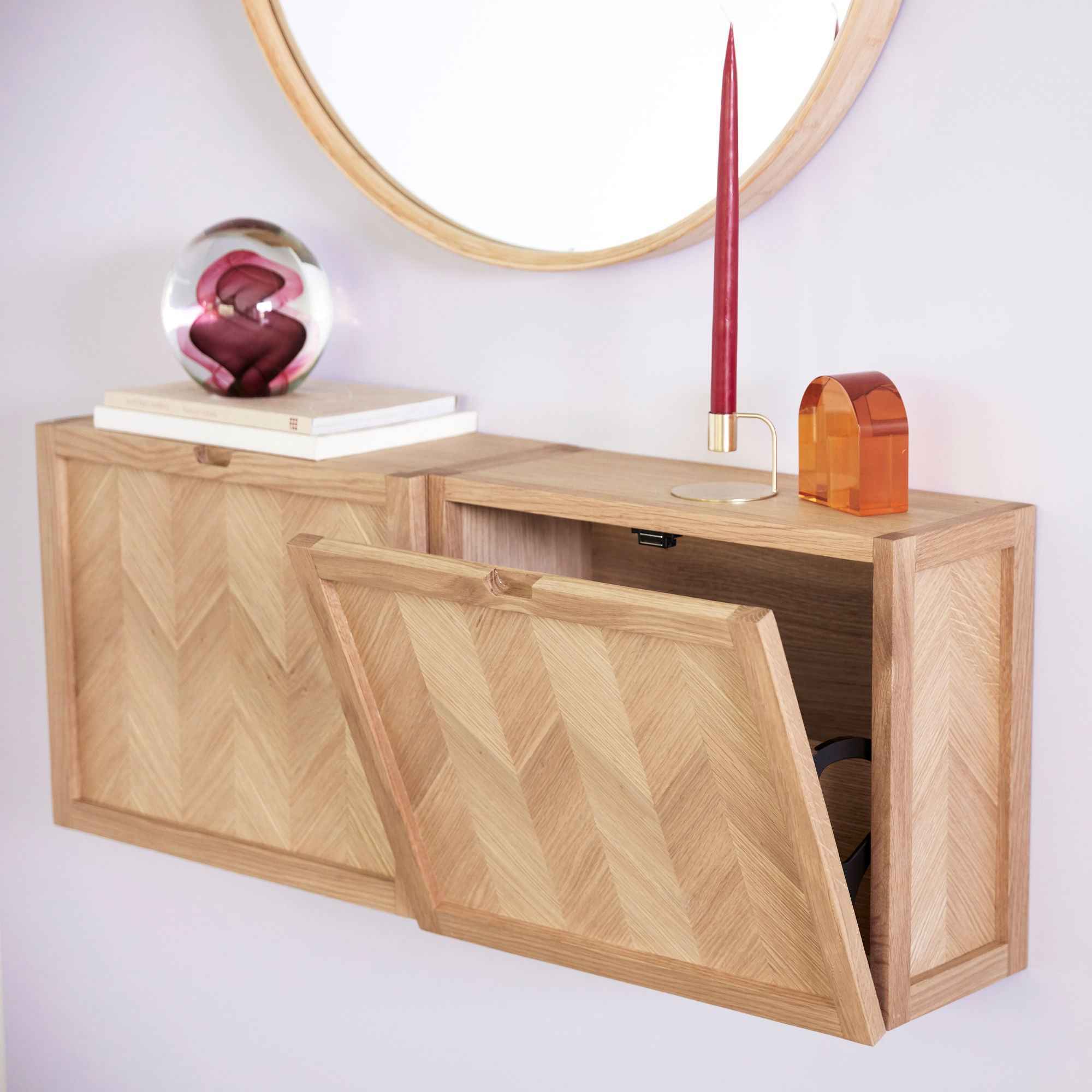 Bambua Herringbone scarpiera rovere naturale