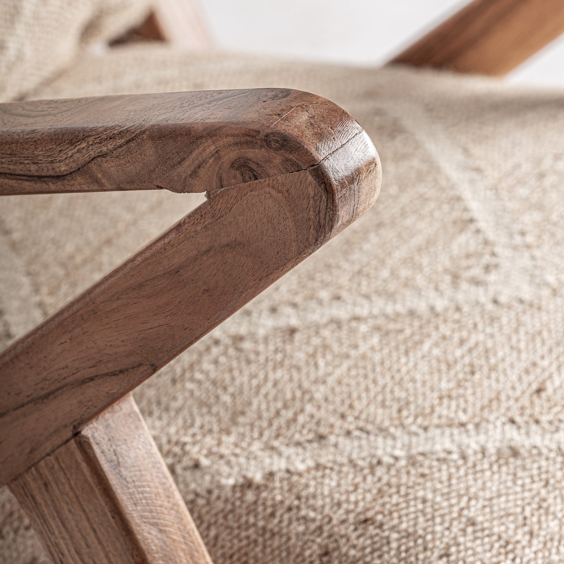 Bambua Elgin poltrona juta legno mango intrecciata