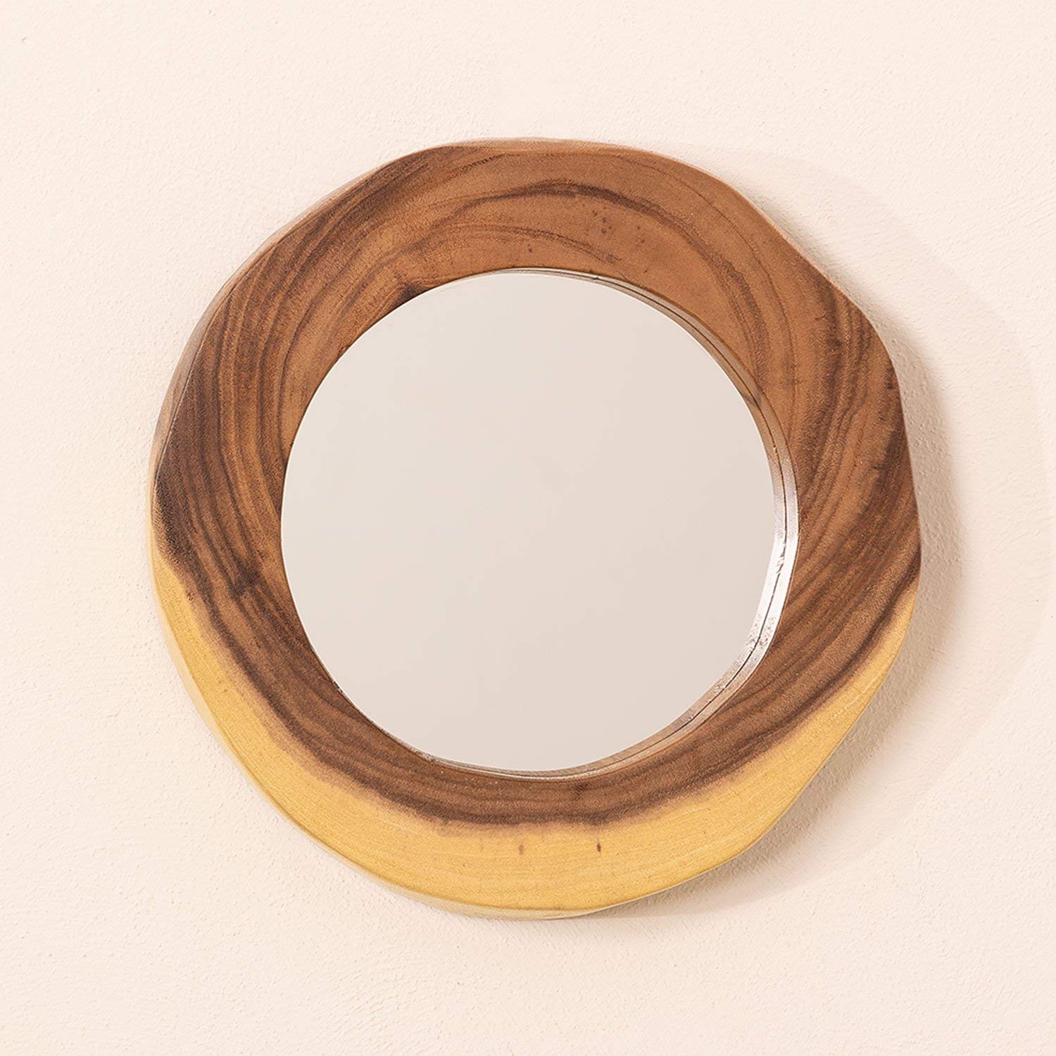 Sklum Vrao Specchio Rotondo 33,5x30,5 cm Legno Naturale