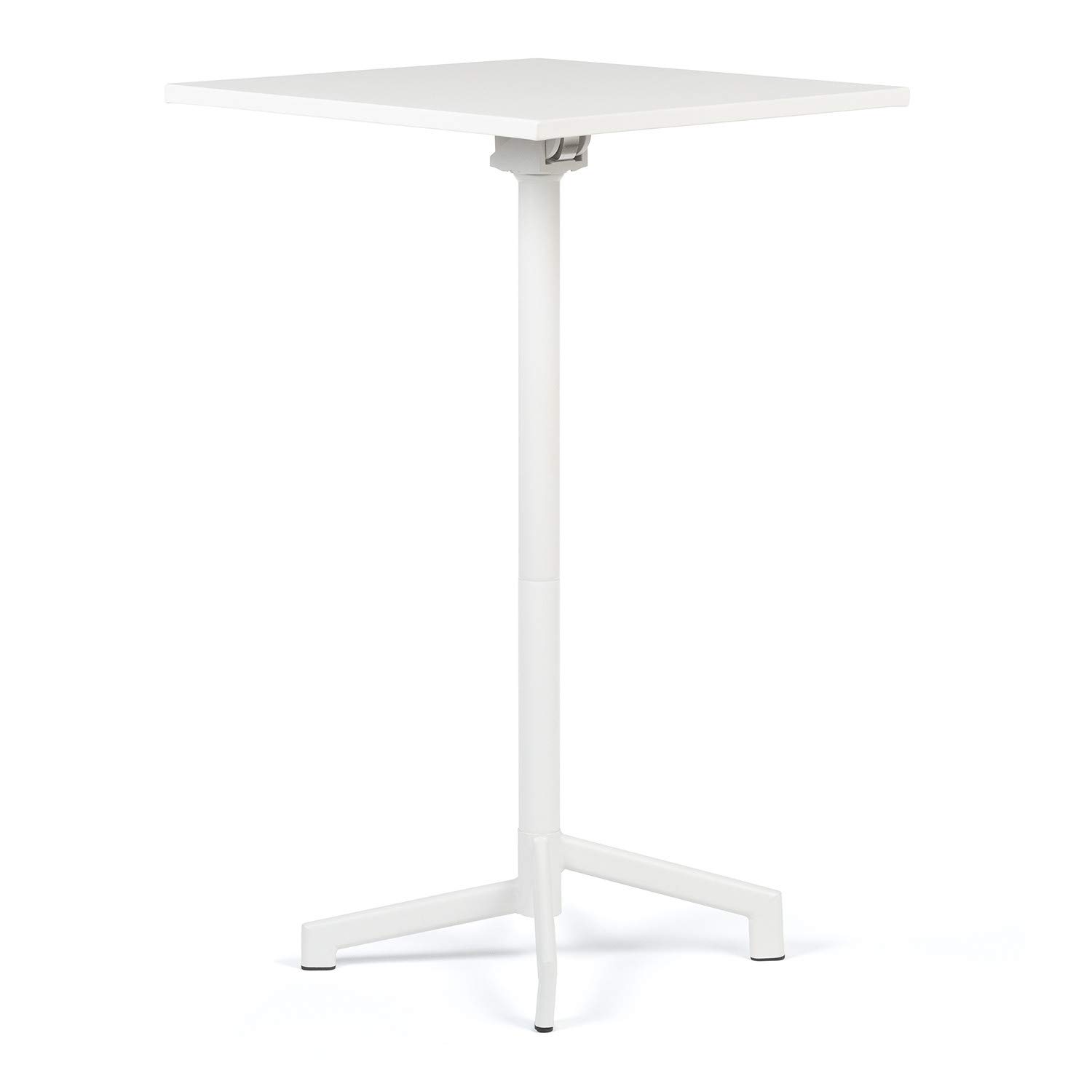 Sklum Dely Tavolo Bar Pieghevole 60x60 cm Bianco in Acciaio