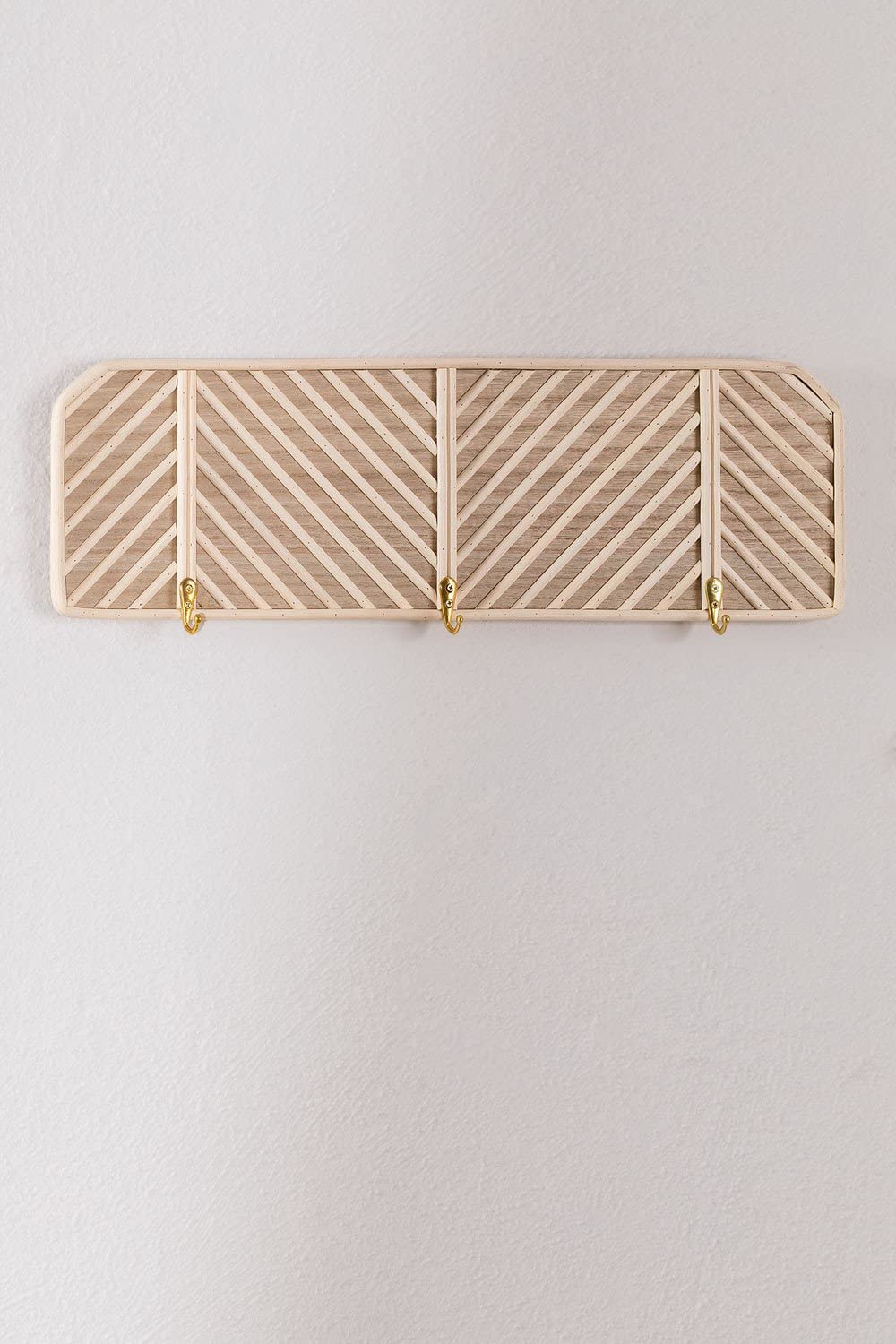 Sklum Merki appendiabiti a parete rattan e legno 3 ganci