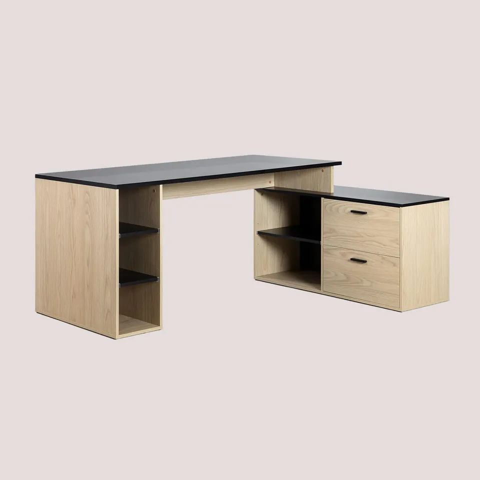 Sklum Taluk tavolo da ufficio a L rovere quercia 182,5 cm