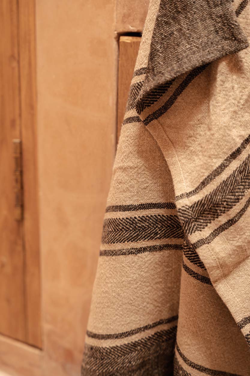 Bambua Linen Smudge strofinaccio cucina in lino nero 50x70