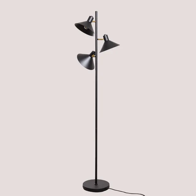 Sklum Maurice piantana ferro nero 160 cm 3 luci