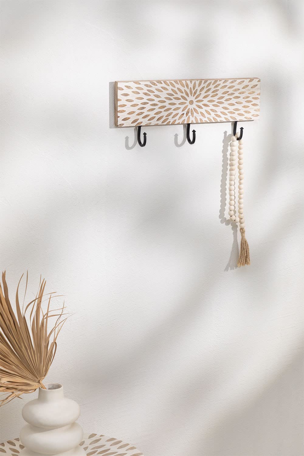 Sklum Kedia Appendiabiti Parete Legno Mango Bianco