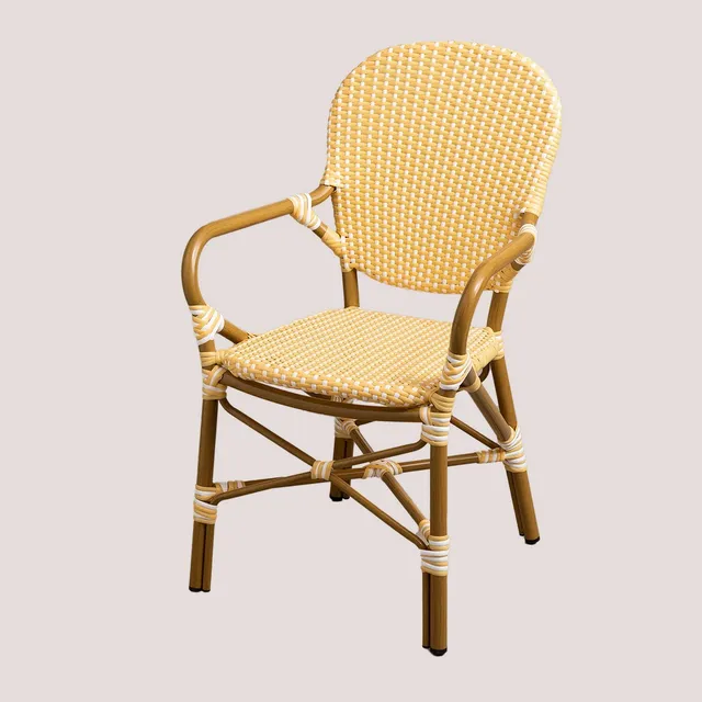 Sklum Alisa sedia giardino giallo vaniglia vimini