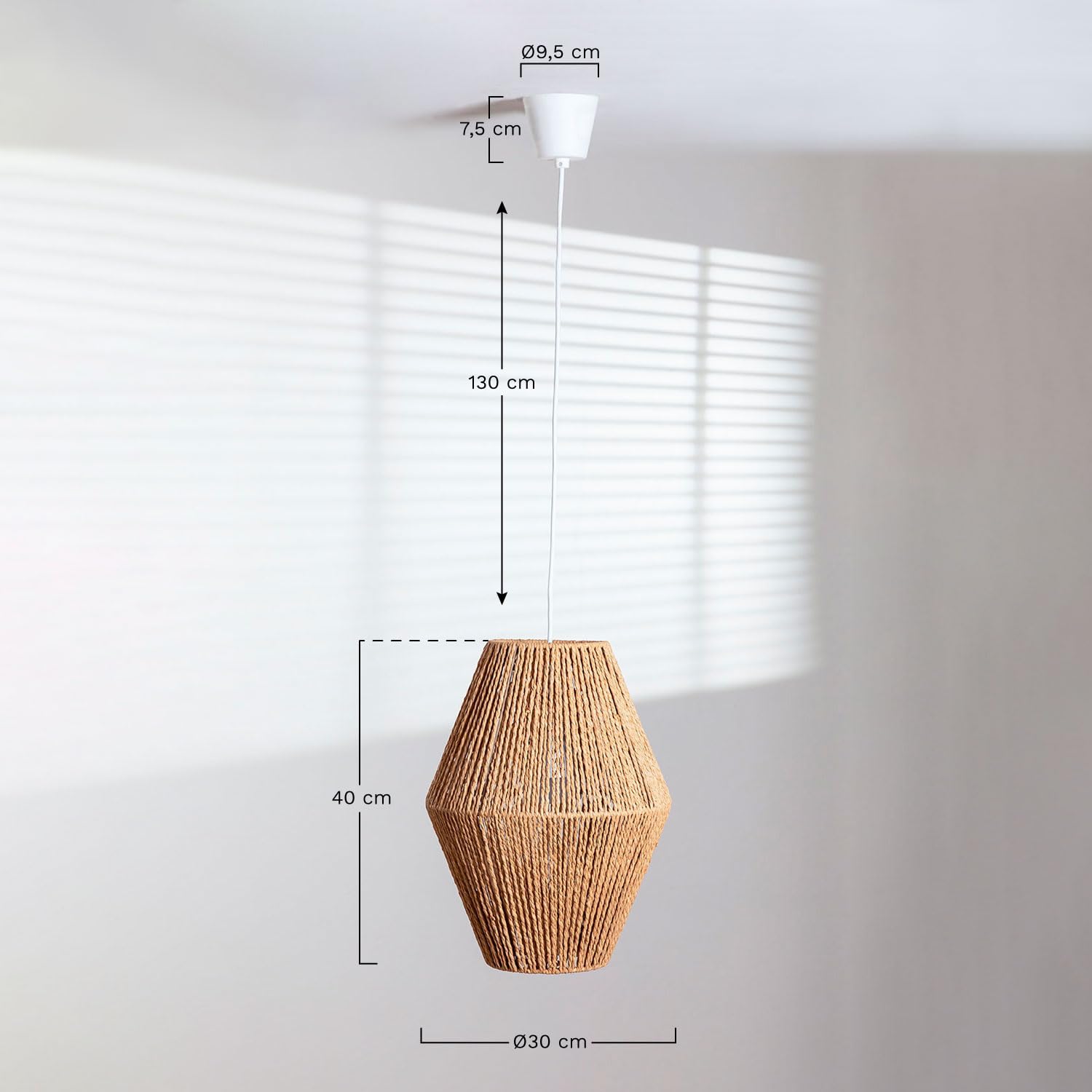 Sklum Megan lampada a soffitto carta intrecciata Ø30 cm