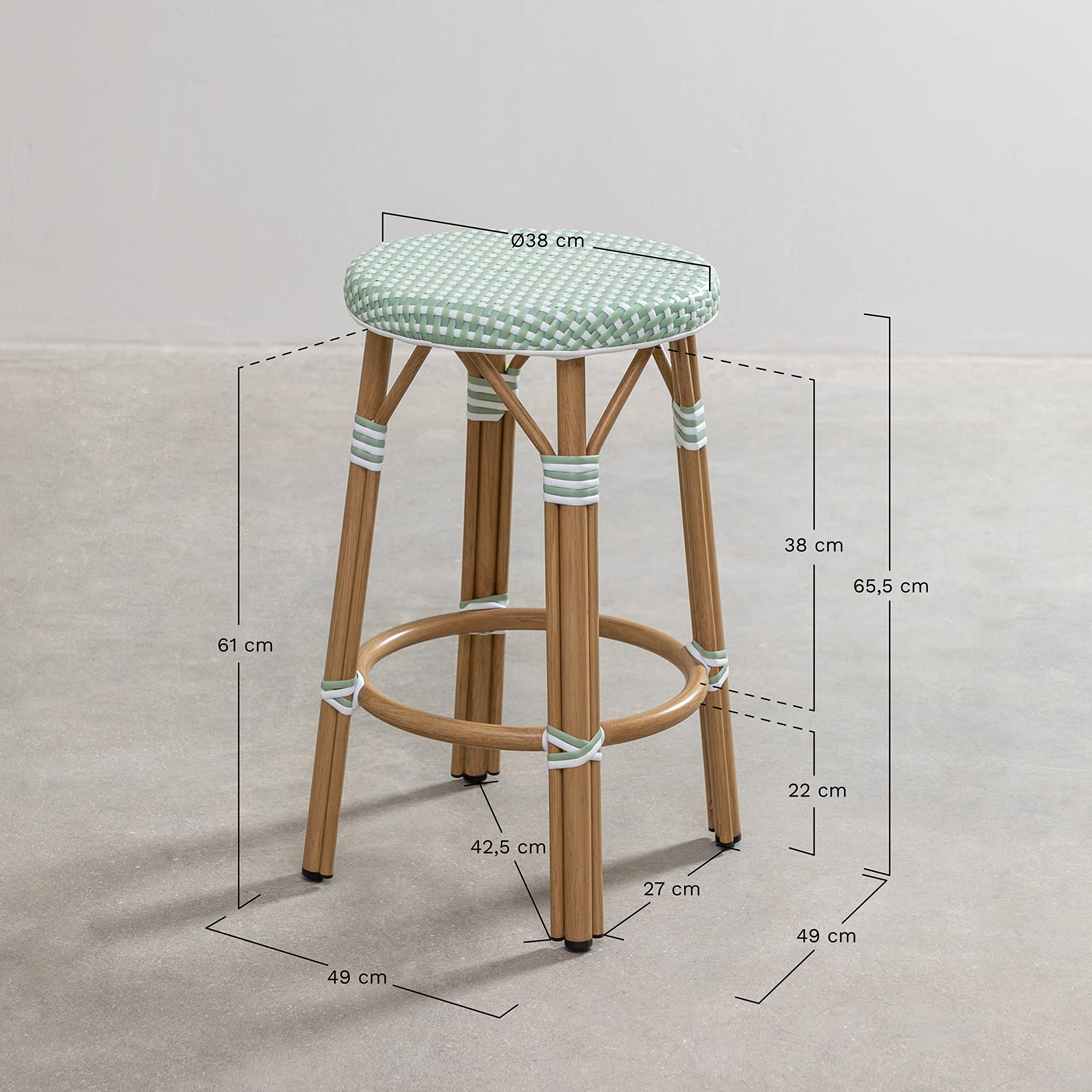 Sklum Alisa Bistro Sgabello Giardino Celadon 65,5 cm