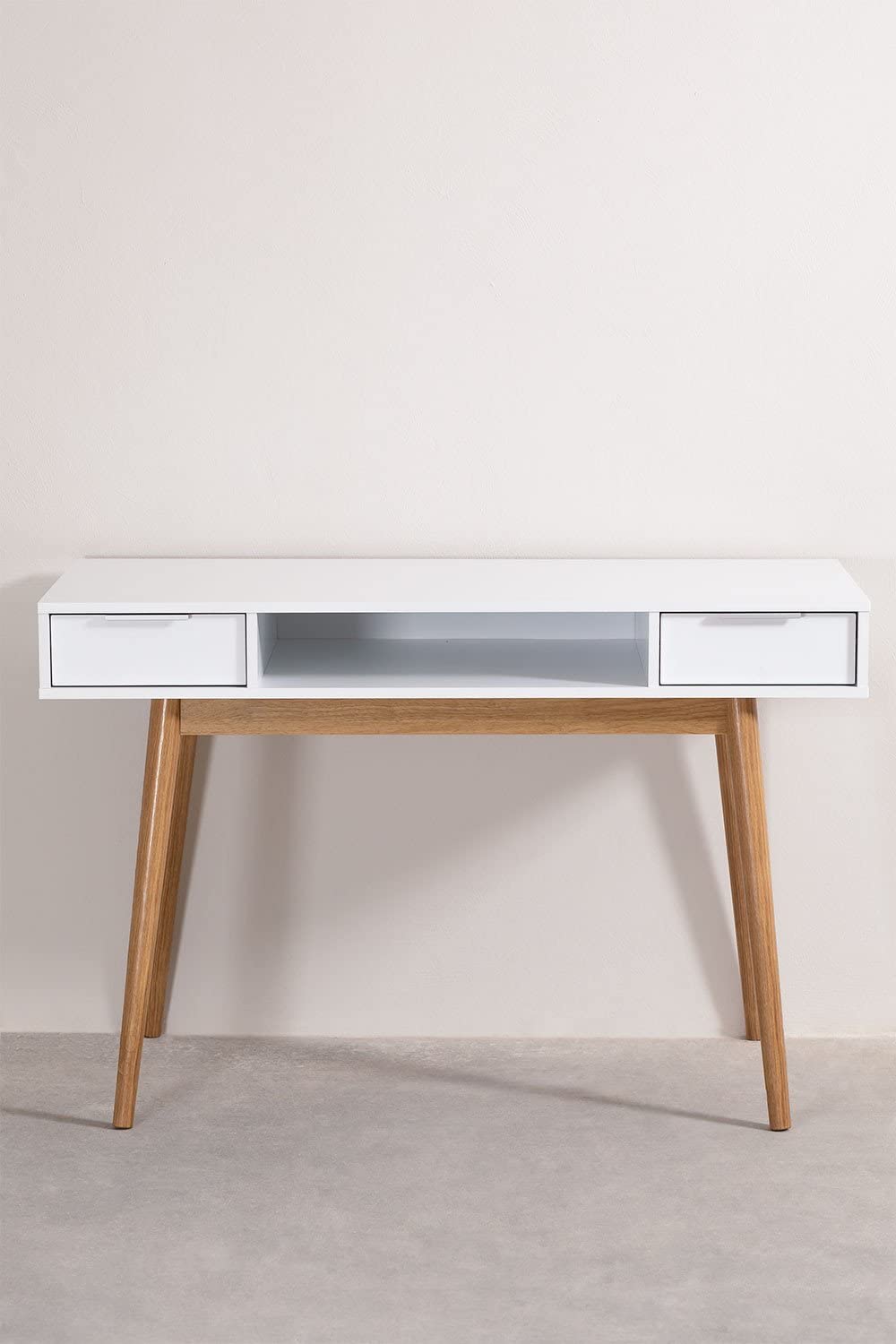 Sklum Baldri Scrivania Bianca 120 cm in Pino e Abete
