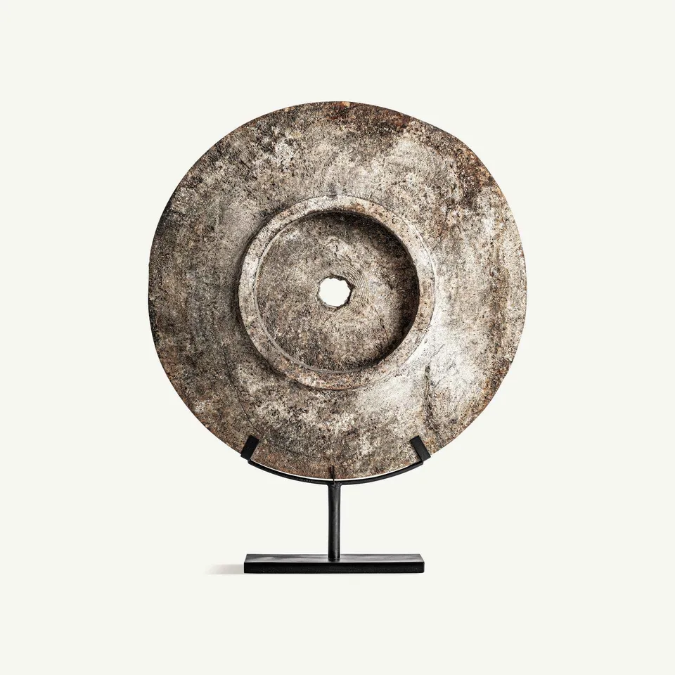 Bambua figura decorativa disco legno suar ferro