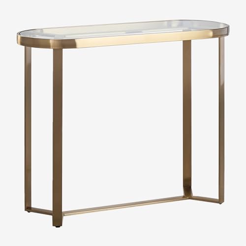 Sklum Amelia consolle vetro e acciaio oro opaco 100 cm