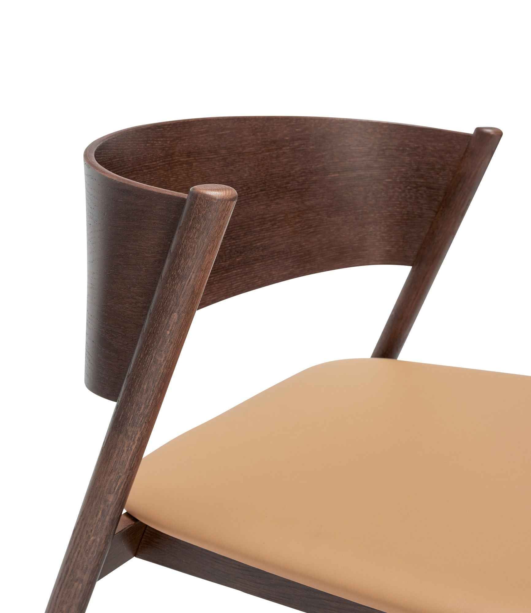 Bambua Oblique poltrona pelle marrone scuro