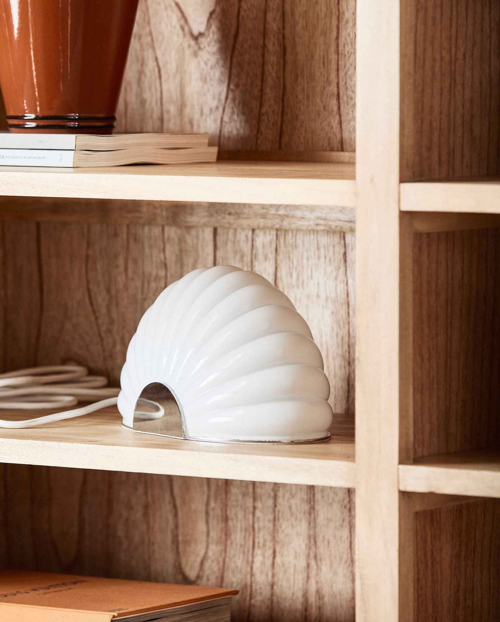 Bambua Chia Lampada da Tavolo Vetro Bianco Cromo