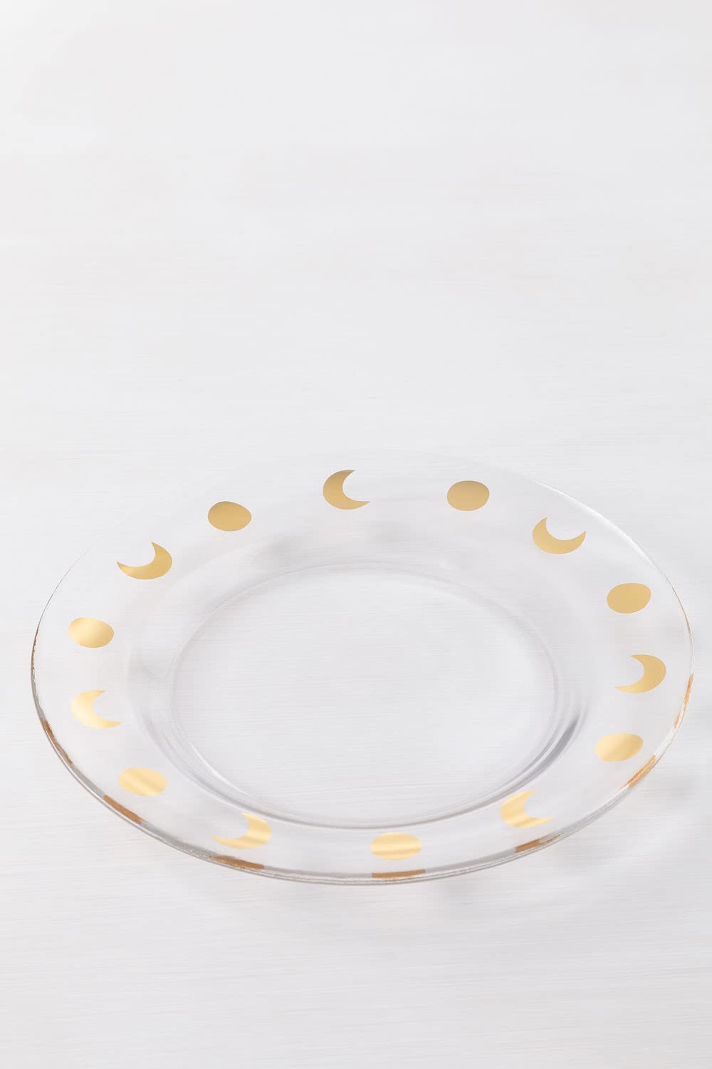 Sklum Exton set 4 piatti piani in vetro oro