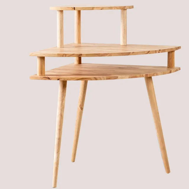 Sklum Arlan Scrivania Angolo in Legno Naturale 99 cm