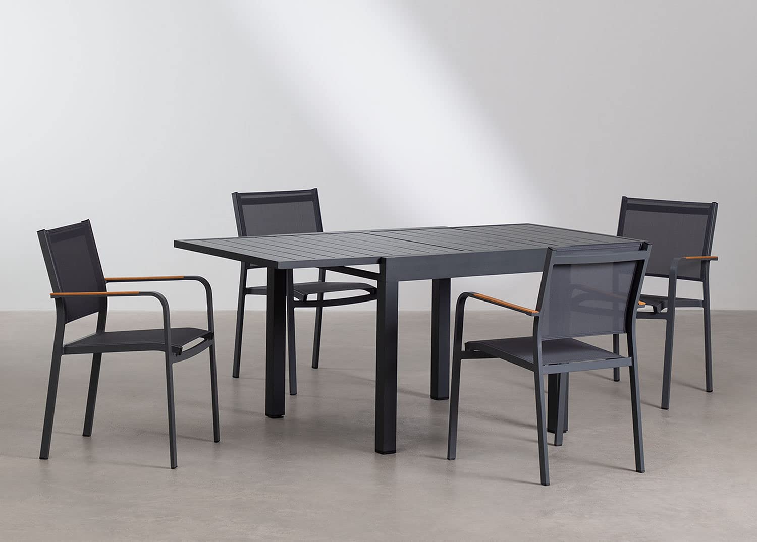Sklum Starmi 90-180 set tavolo e 4 sedie giardino alluminio