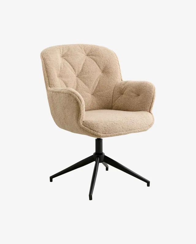Bambua Lea sedia da ufficio beige bouclé