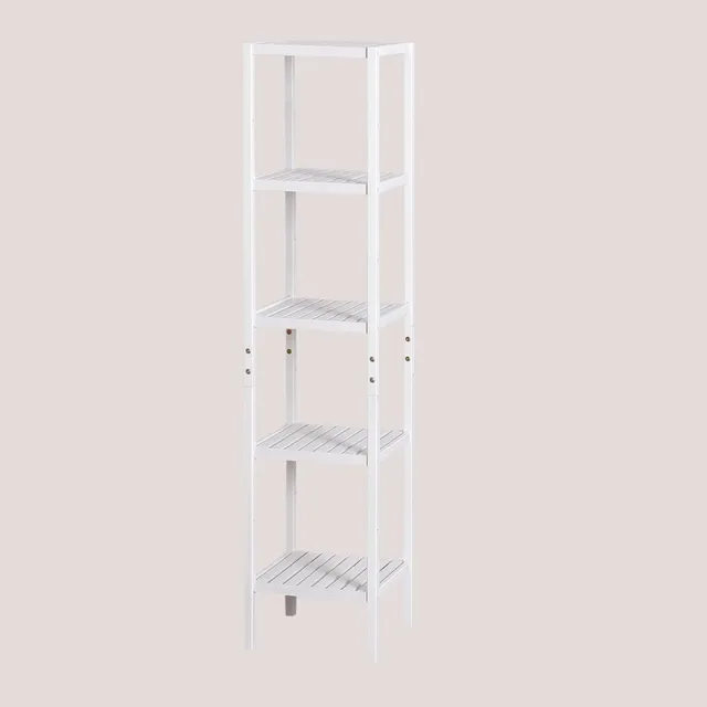 Sklum Zarak scaffale bambù bianco legno 145,5 cm
