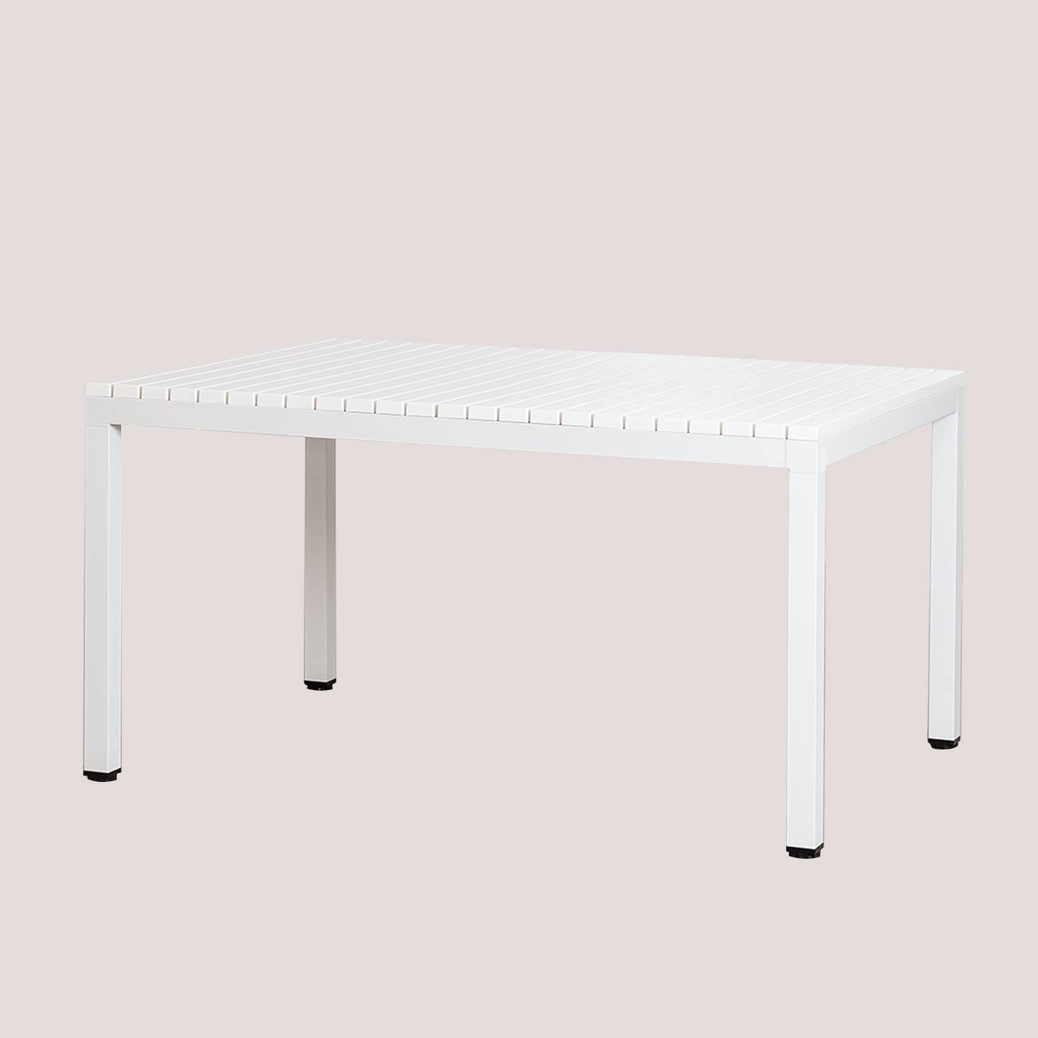 Sklum Marti Tavolo da Giardino 140x100 cm Bianco Alluminio