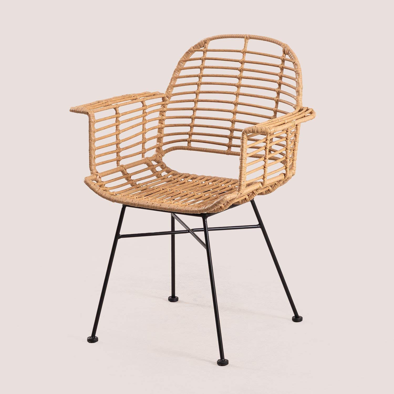 Sklum Mimbar Style Sedia da Pranzo Marrone in Rattan PE