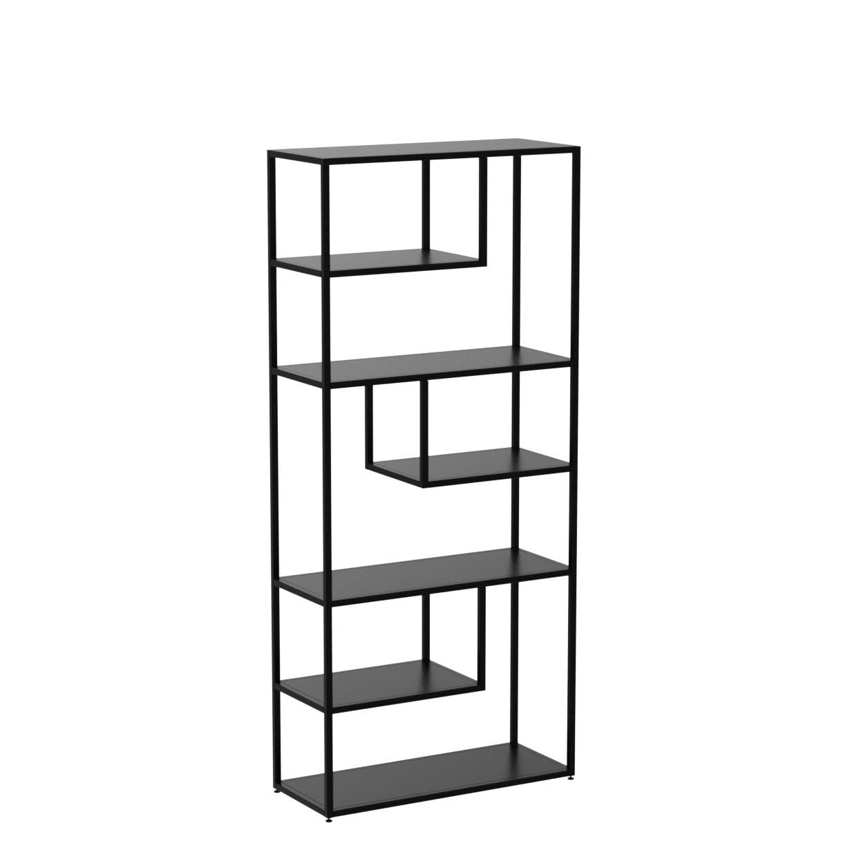 Sklum Thura libreria nera in acciaio 190 cm