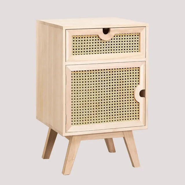 Sklum Ralik comodino legno naturale rattan 72,5 cm