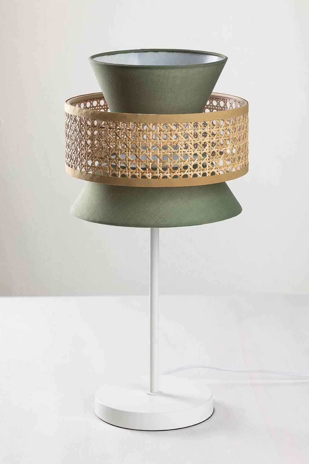 Sklum Yereh lampada da tavolo rattan verde kaki