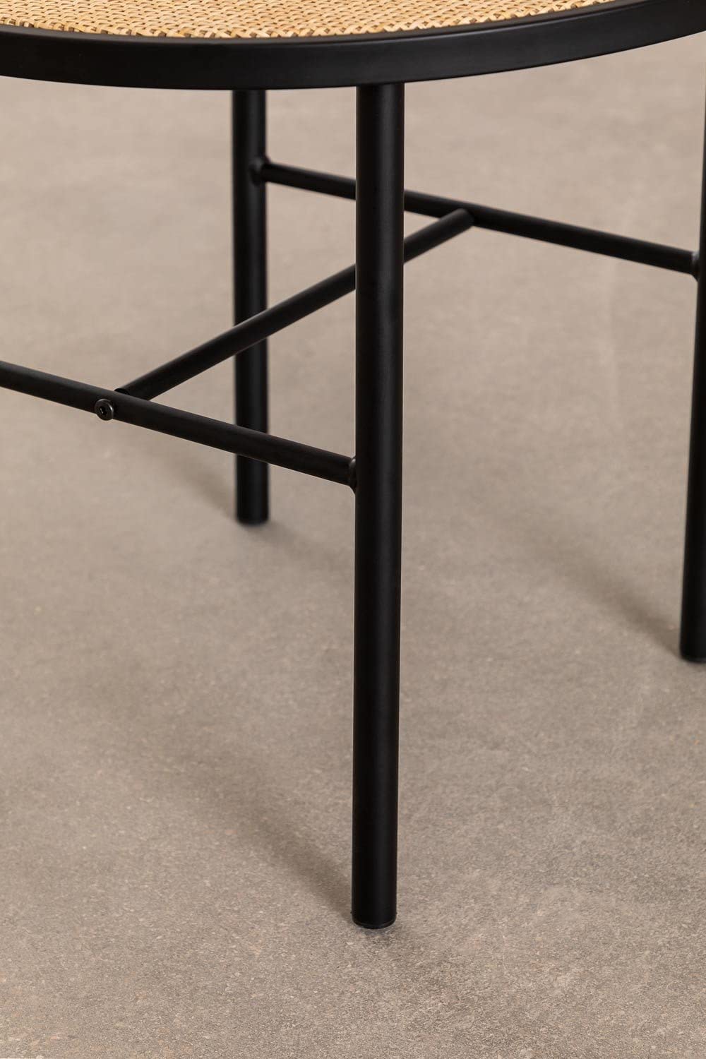 Sklum Daek Tavolino Rotondo Rattan Nero Ø50 cm
