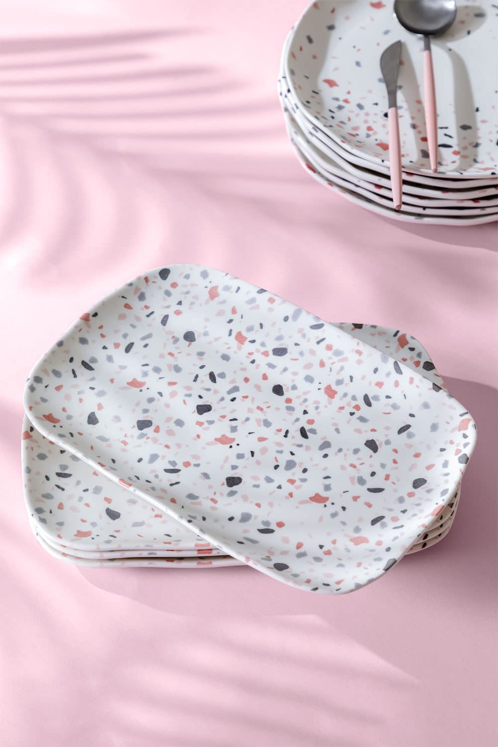 Sklum Ecöh vassoi porcellana terrazzo bianco set 4 pezzi