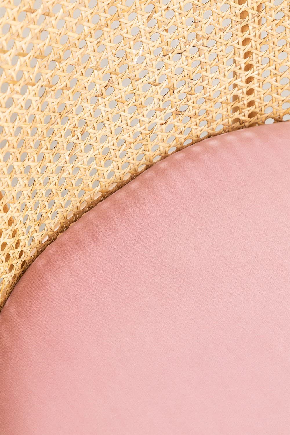 Sklum Kloe Sedia da Pranzo in Legno Rosa con Rattan