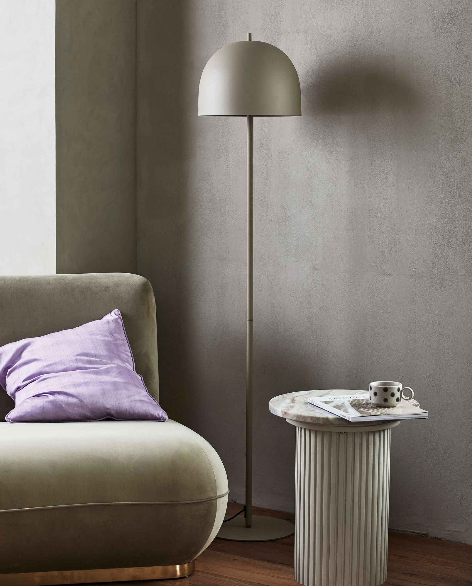 Bambua Glow lampada da terra ferro beige opaco