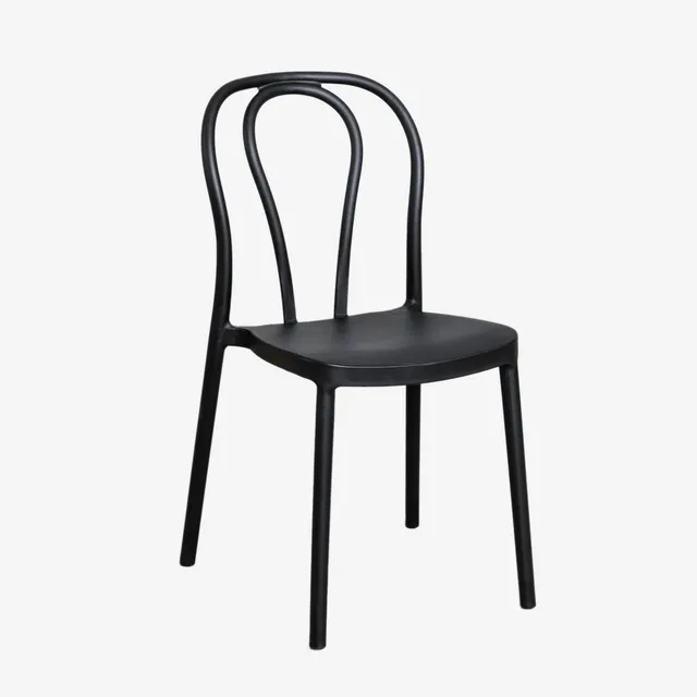Sklum Mizzi Sedia Giardino Impilabile Nera Plastica