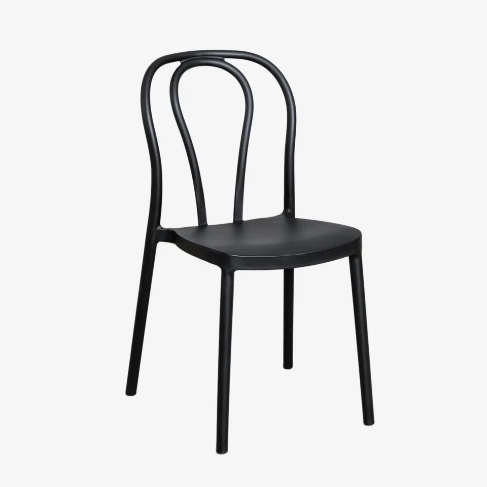 Sklum Mizzi Sedia Giardino Impilabile Nera Plastica