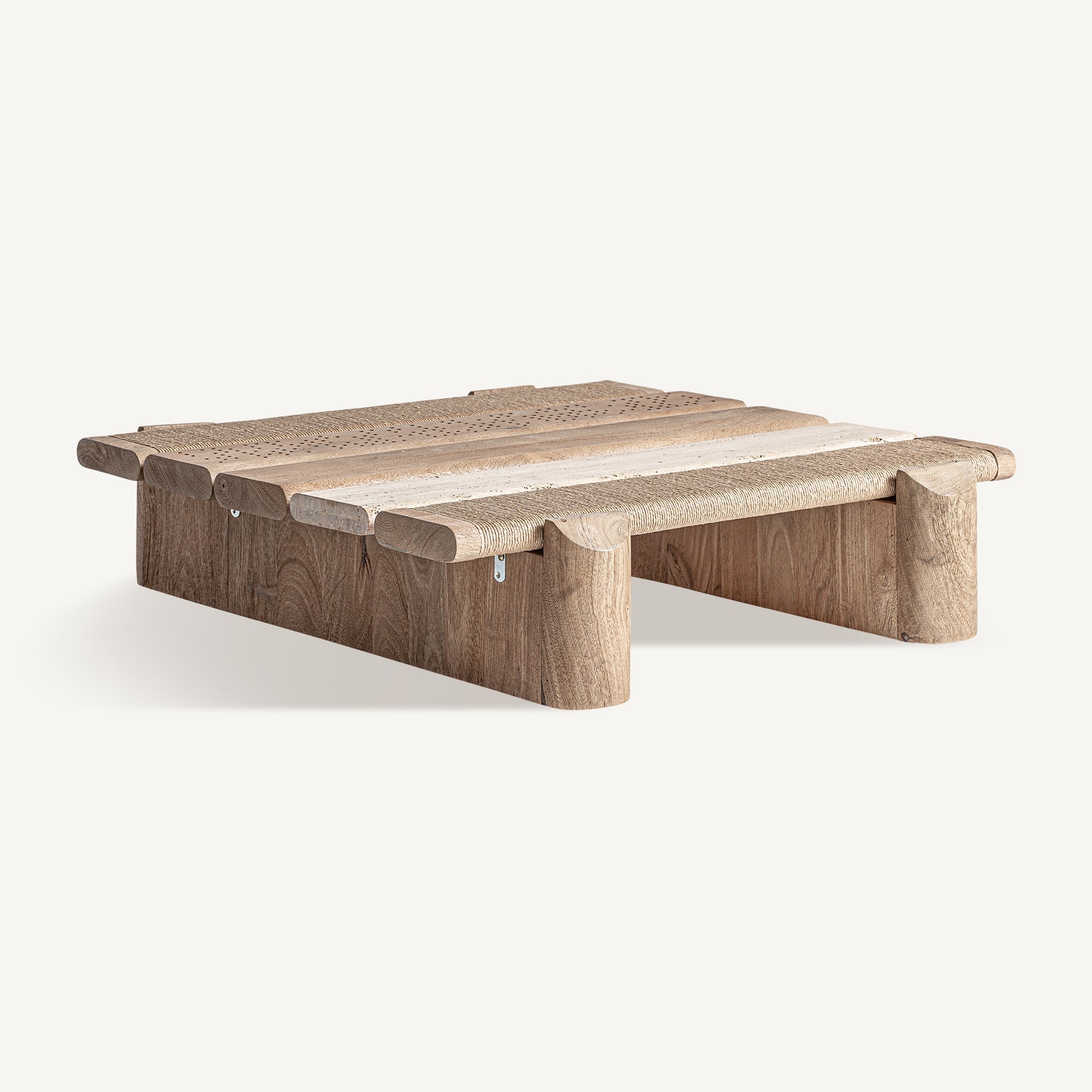 Bambua Jacquard Tavolino da Caffè Basso in Legno Mango